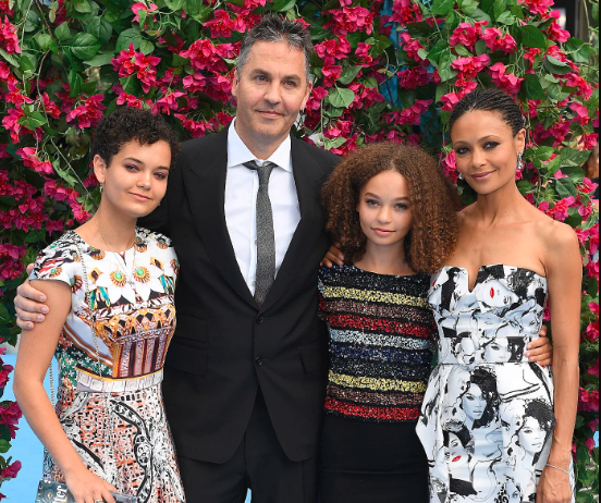  16-year-old, Nico Parker (second from right) with her parents and older sister, Ripley Parker. 